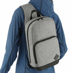 Deluxe Sling Backpack in Recycled Polyester, Graphite - Graphite - On Model
