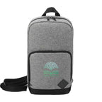 Deluxe Sling Backpack in Recycled Polyester, Graphite Transfer - Graphite - Front