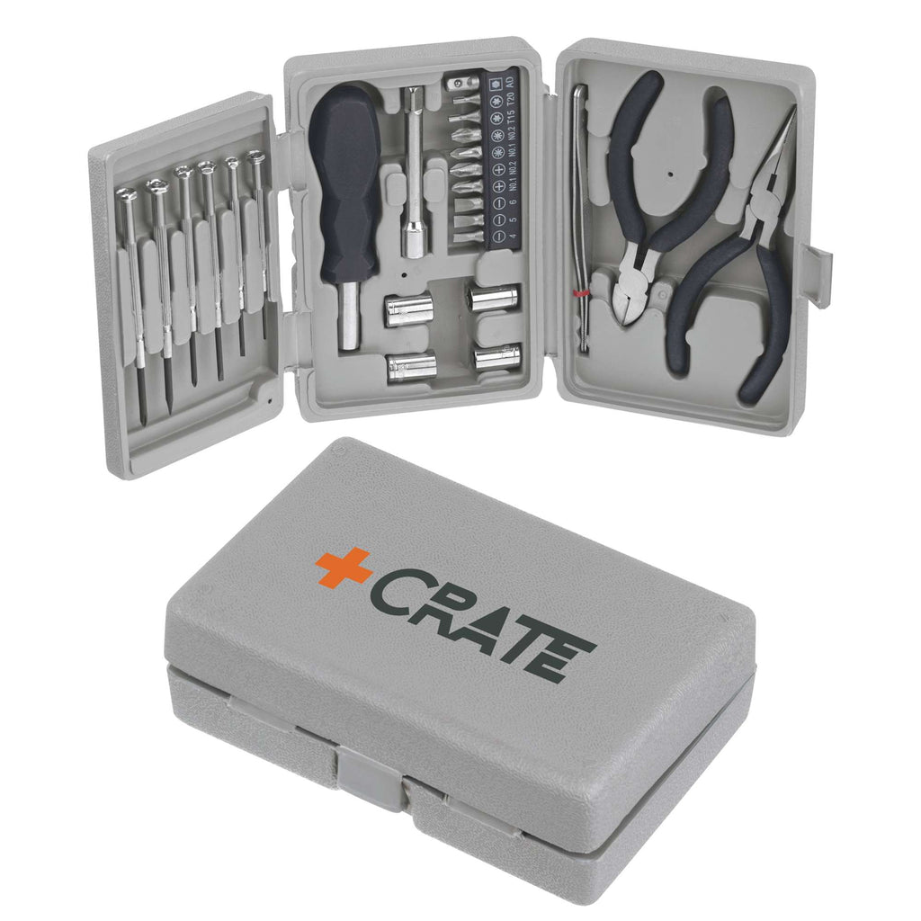 Deluxe Tool Kit in a Tri-Fold Case, 26 Pieces - Gray - Detail