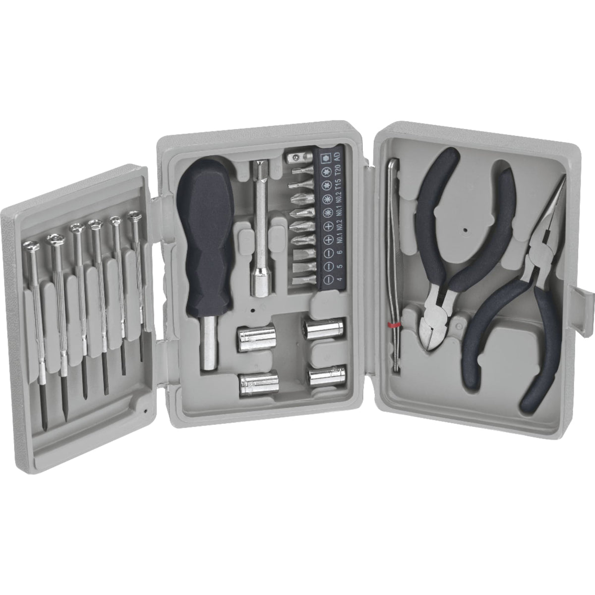 Deluxe Tool Kit in a Tri-Fold Case, 26 Pieces - Gray - Photo 3