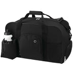 Deluxe Weekender Duffel Bag with Water Bottle, 18.5 Inches - Black - Left Angle 2