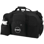 Deluxe Weekender Duffel Bag with Water Bottle, 18.5 Inches - Black - Left Angle