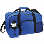 Deluxe Weekender Duffel Bag with Water Bottle, 18.5 Inches - Blue - Right Angle 3
