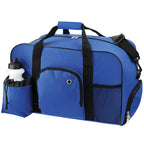 Deluxe Weekender Duffel Bag with Water Bottle, 18.5 Inches Embroidery - Blue - Left Angle 2