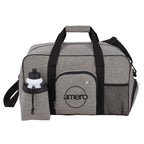Deluxe Weekender Duffel Bag with Water Bottle, 18.5 Inches - Graphite - Front 2