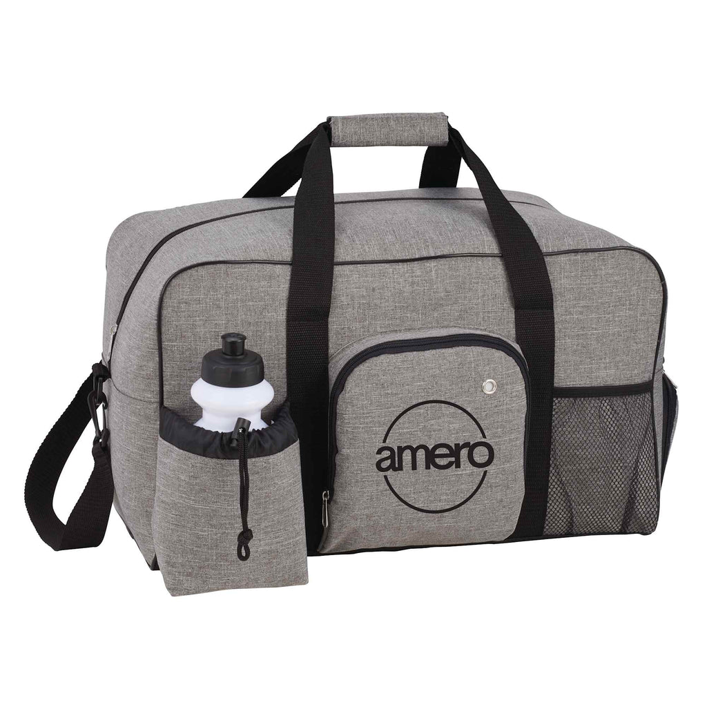Deluxe Weekender Duffel Bag with Water Bottle, 18.5 Inches - Graphite - Right Angle