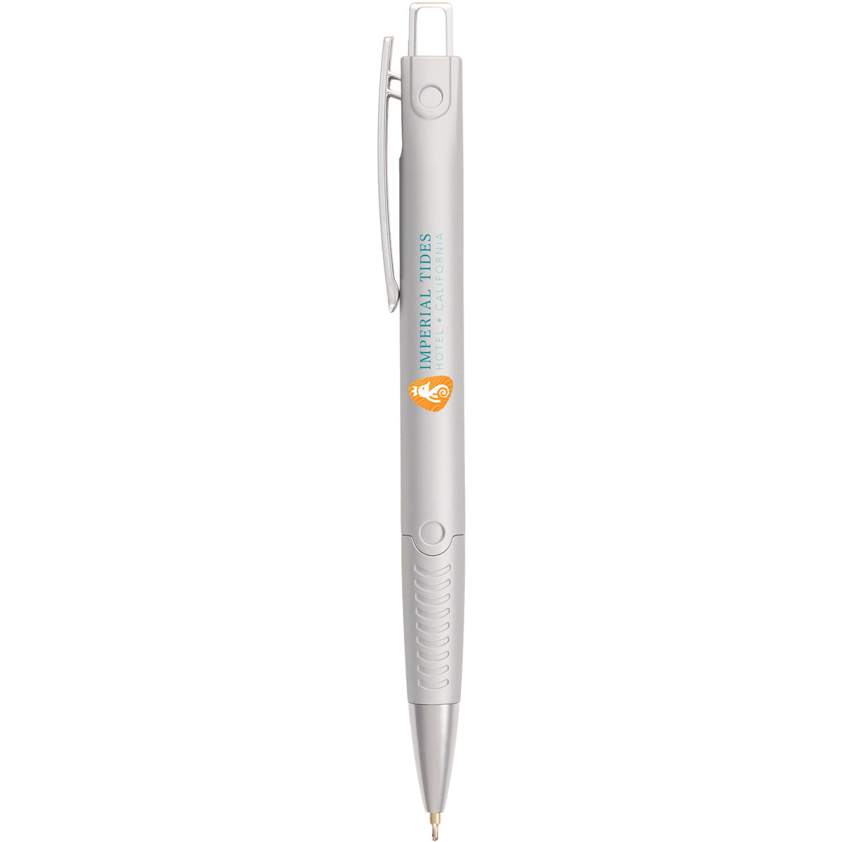 Denver Recycled Plastic Gel Pen, 0.7mm Full Color - Silver - Front
