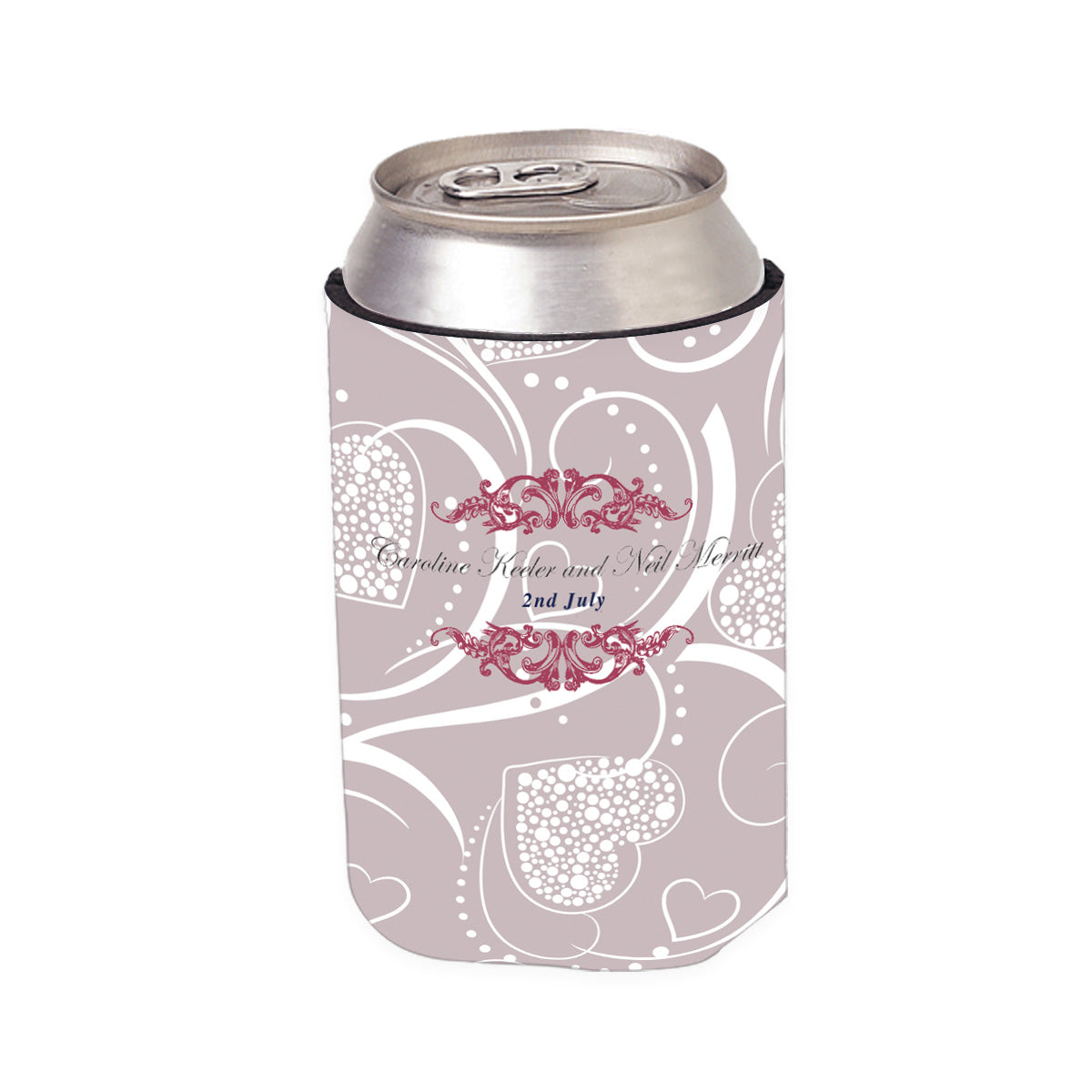 Designer Kan-Tastic Can Cooler - White - 4CP_Hearts