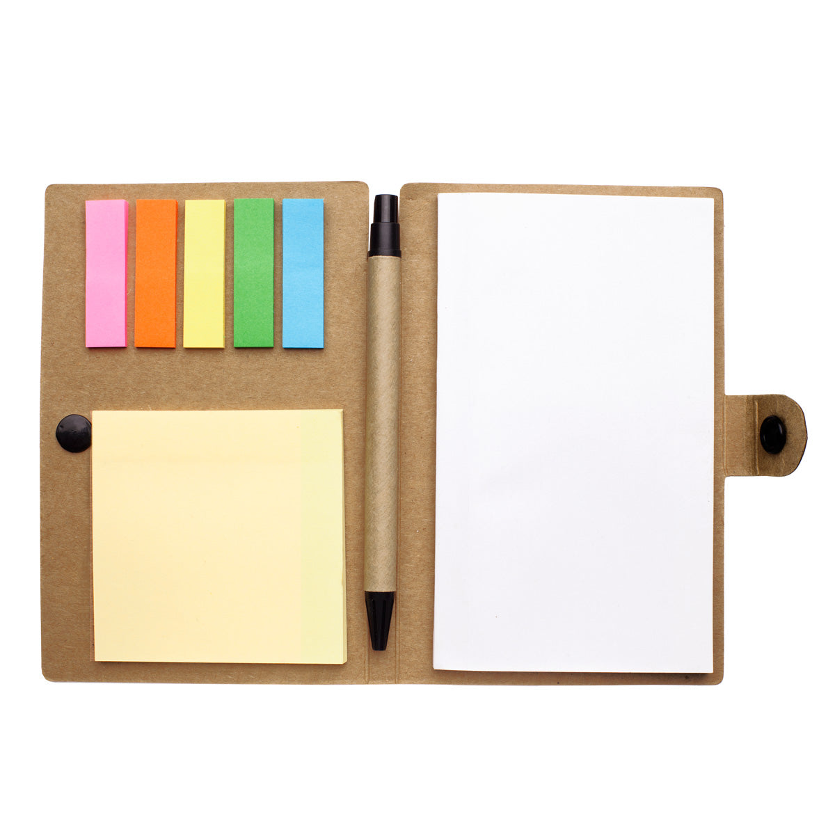 Desk Essentials Gift Set with Small Snap Notebook - Natural - Open