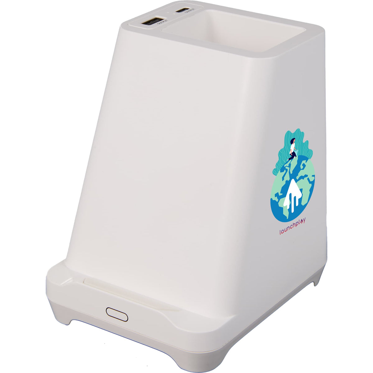 Desk Mate Organizer with Speaker and Charging Hub Full Color - White - Photo 2