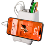 Desk Mate Organizer with Speaker and Charging Hub Full Color - White - Screen