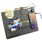 Desk Organizer Board with Magnetic Wireless Charger Transfer - Gray - Right Angle 4