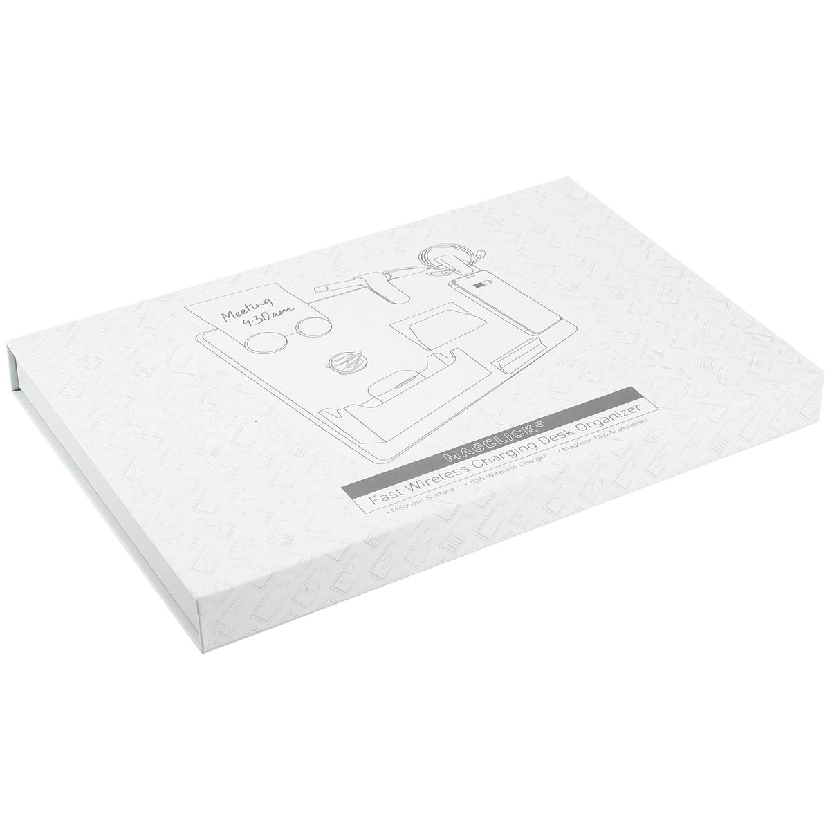 Desk Organizer Board with Magnetic Wireless Charger Transfer - Gray - Right Angle 5