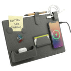 Desk Organizer Board with Magnetic Wireless Charger Transfer - Gray - Right Angle 7