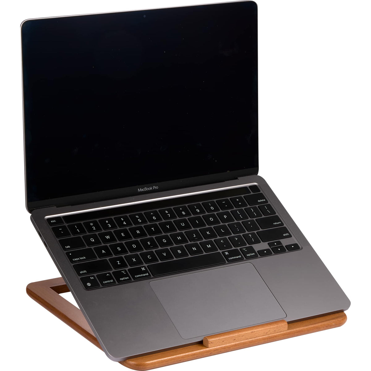 Desk Sense Beechwood Laptop Stand Laser Engraving - Wood - Right Angle Propped
