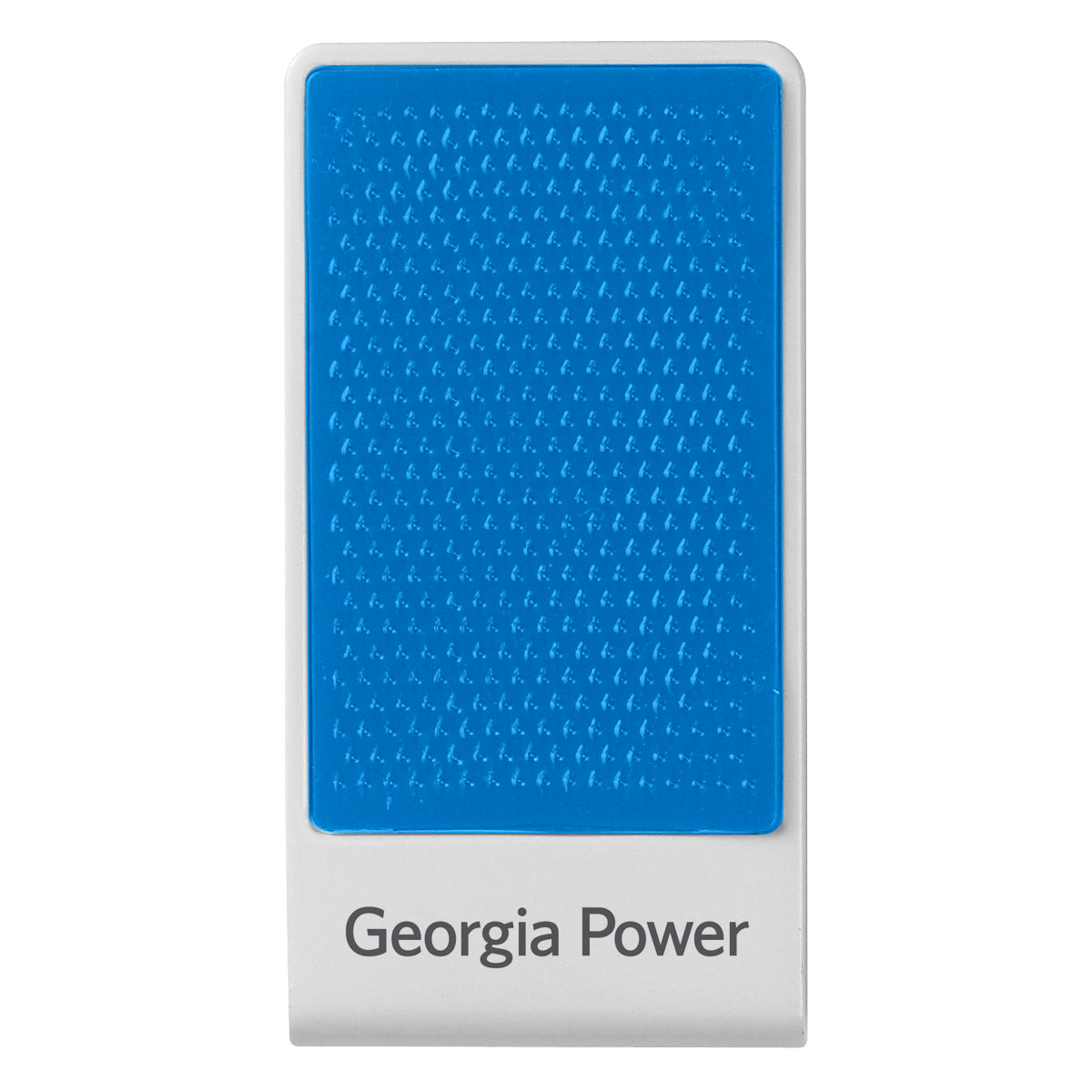 Desktop Phone Stand - White with Blue - Pad Print