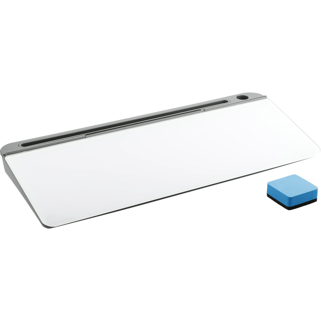 Desktop Whiteboard with Hidden Storage Full Color - White - Angled 2