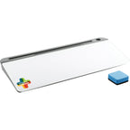 Desktop Whiteboard with Hidden Storage Full Color - White - Angled