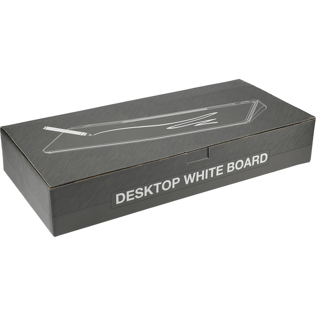 Desktop Whiteboard with Hidden Storage Full Color - White - Packaging Front