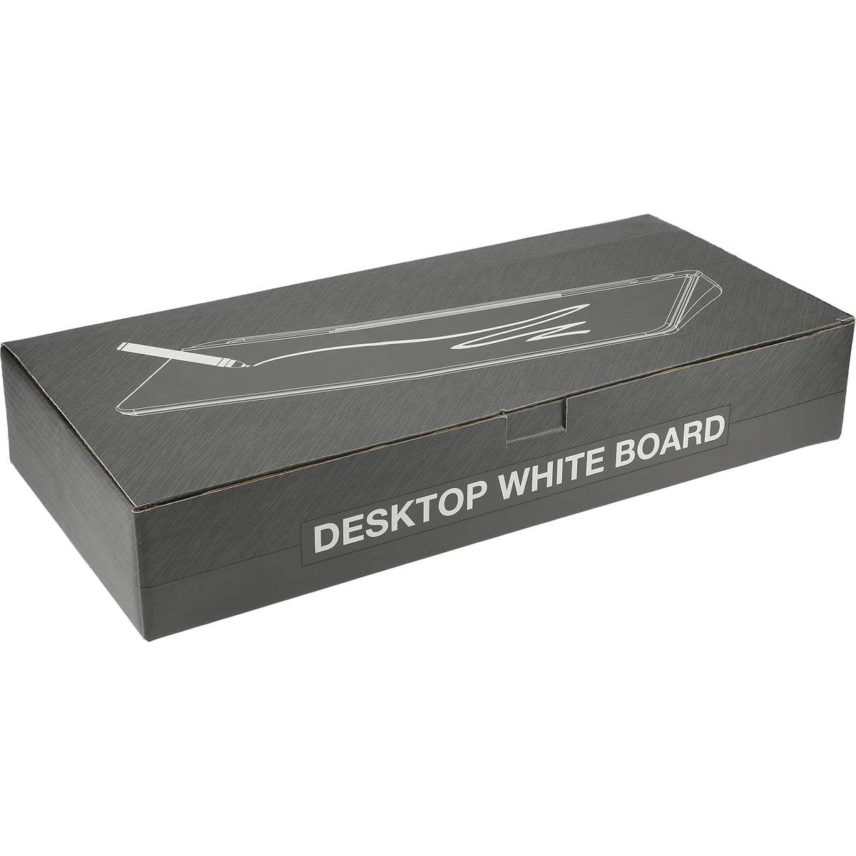 Desktop Whiteboard with Hidden Storage Full Color - White - Packaging Front