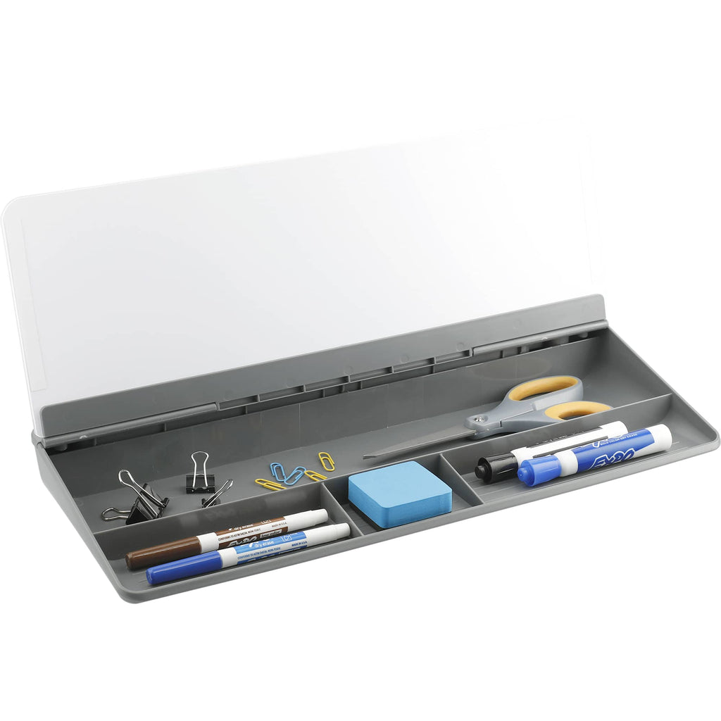 Desktop Whiteboard with Hidden Storage Full Color - White - Propped