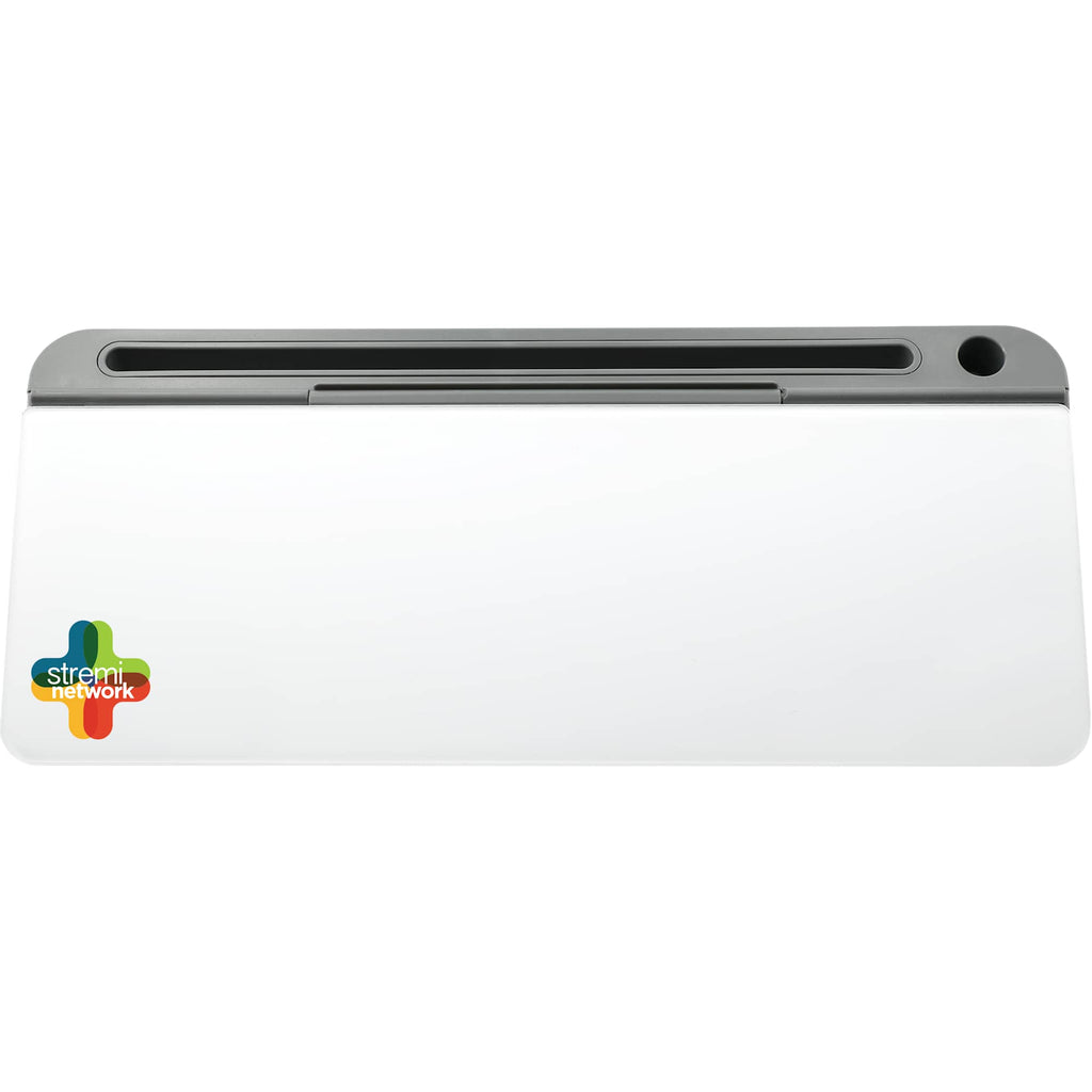 Desktop Whiteboard with Hidden Storage Full Color - White - Top