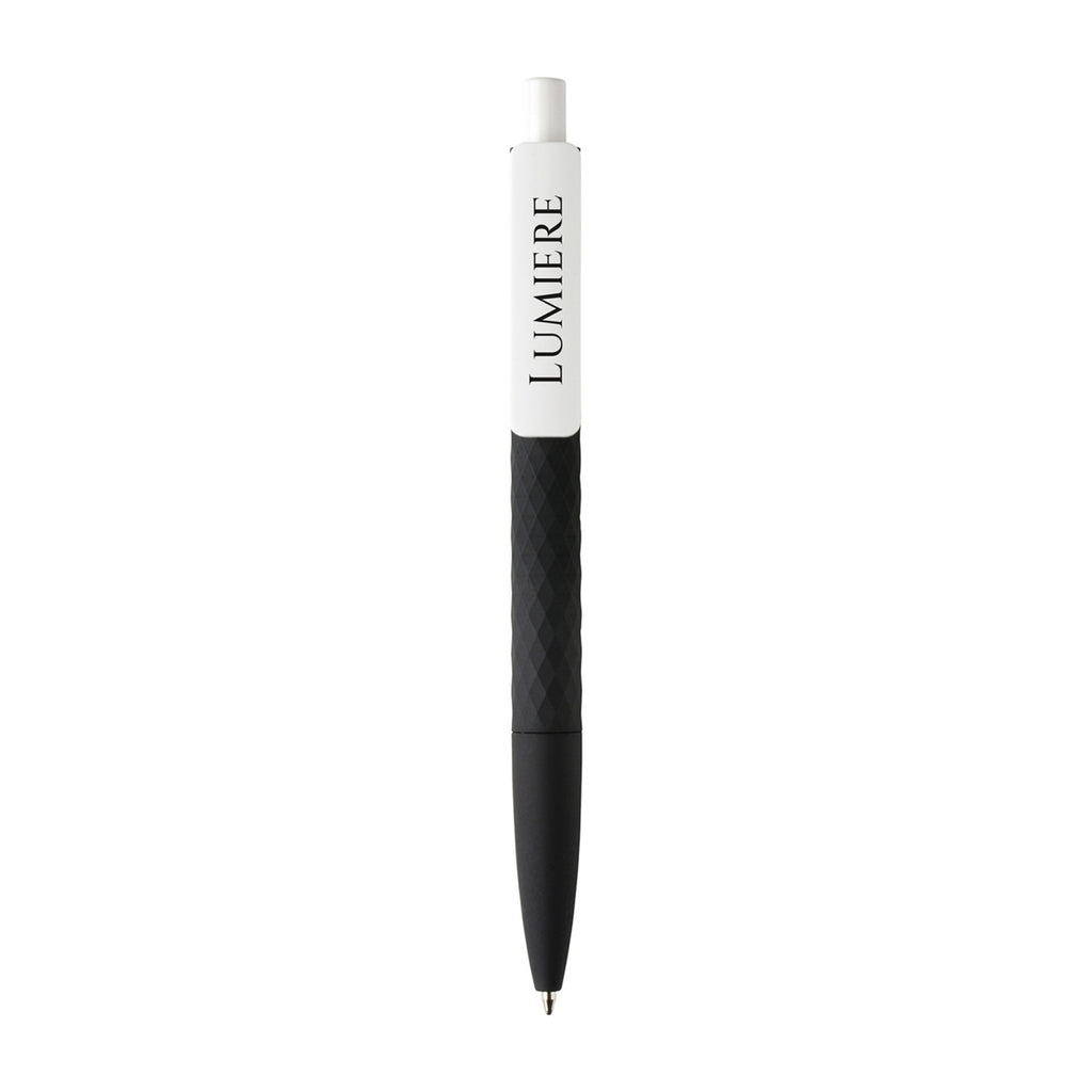 Diamond Pattern Ballpoint Pen, Soft Touch - Black - View 1