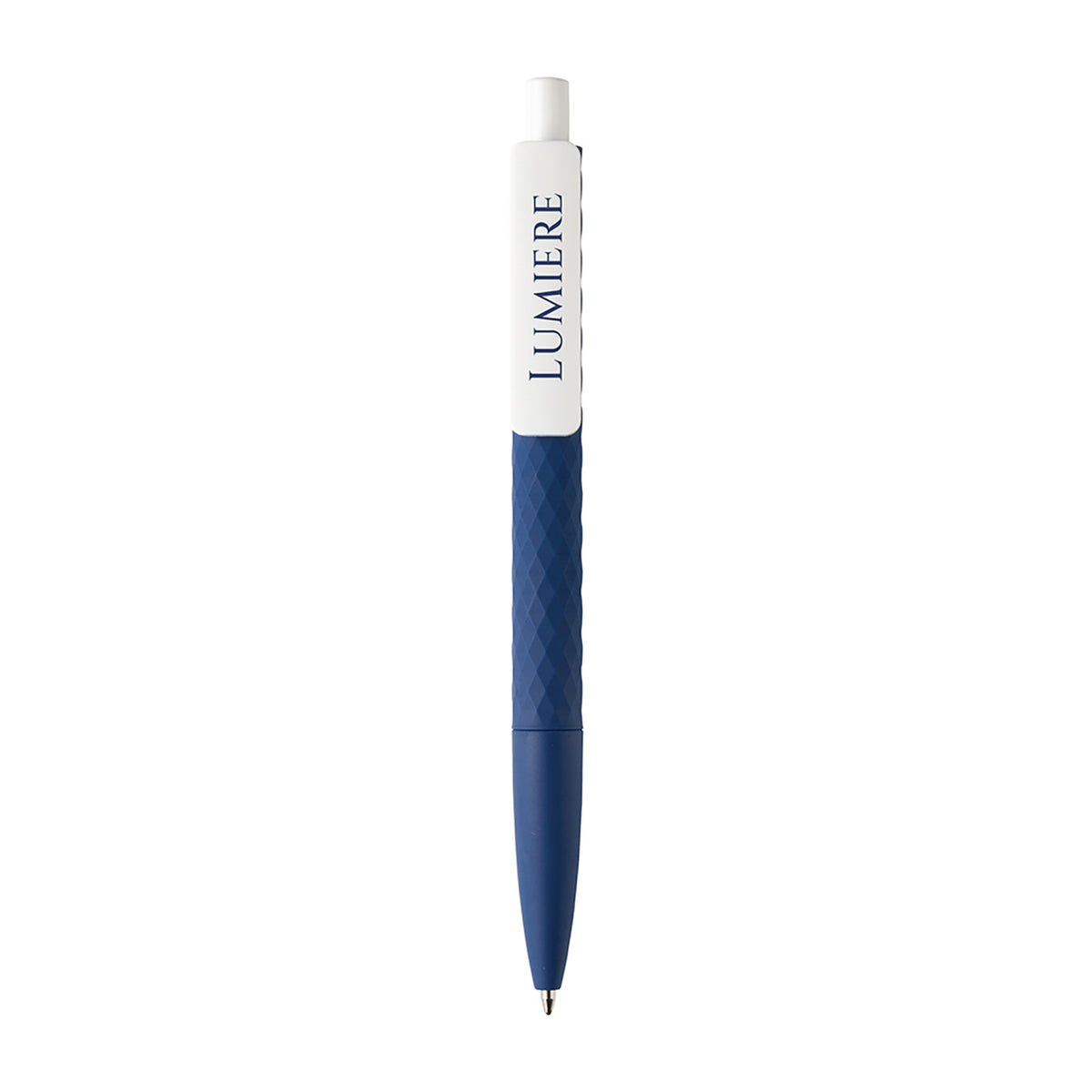 Diamond Pattern Ballpoint Pen, Soft Touch - Navy - View 1