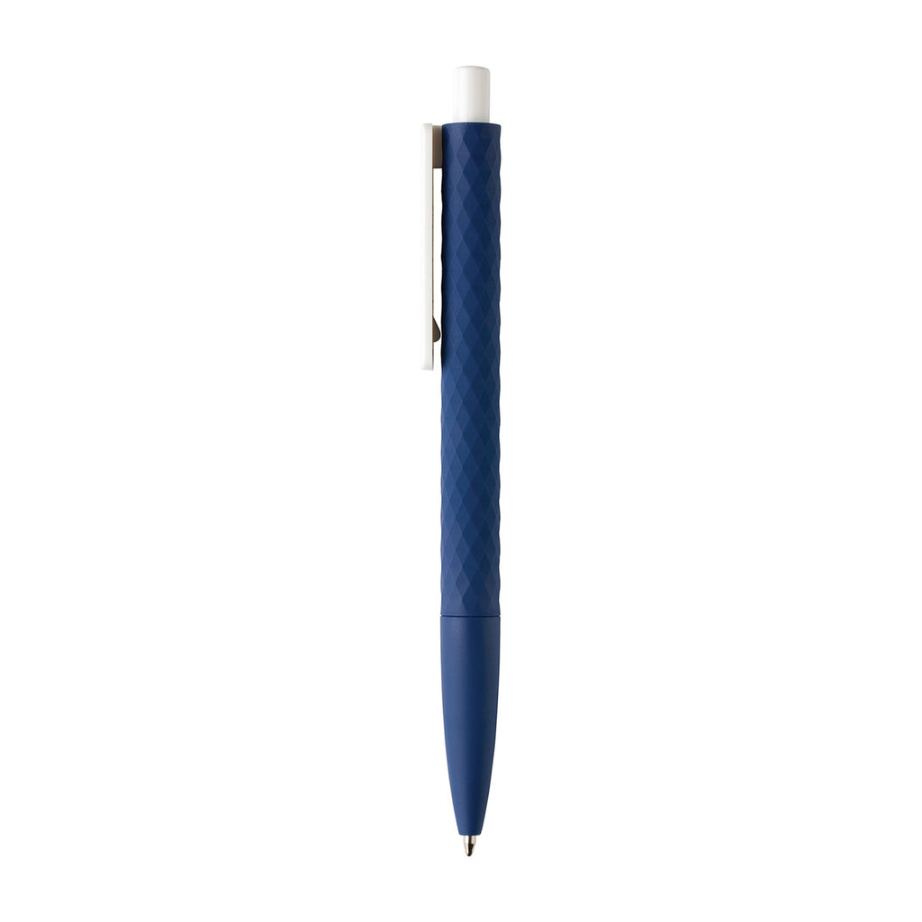 Diamond Pattern Ballpoint Pen, Soft Touch - Navy - View 3