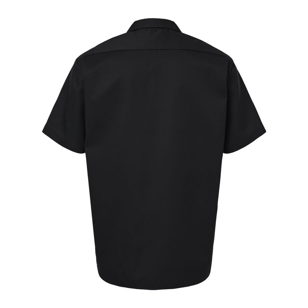 Dickies Men's Short Sleeve Work Shirt Embroidery - Black - Back
