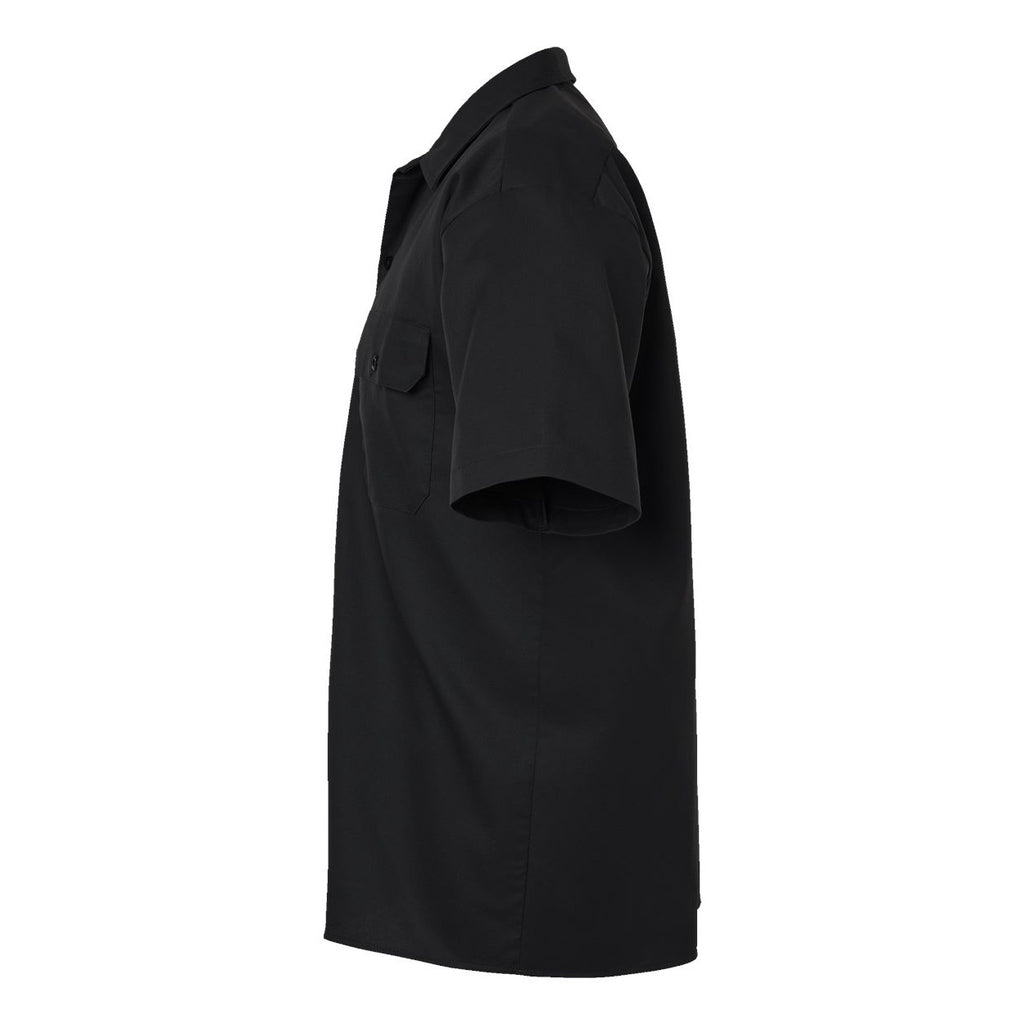Dickies Men's Short Sleeve Work Shirt Embroidery - Black - Direct Side