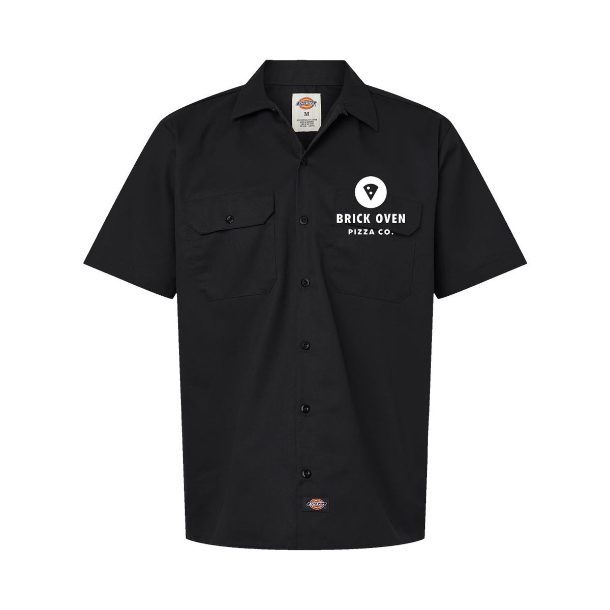 Dickies Men's Short Sleeve Work Shirt Embroidery - Black - Front