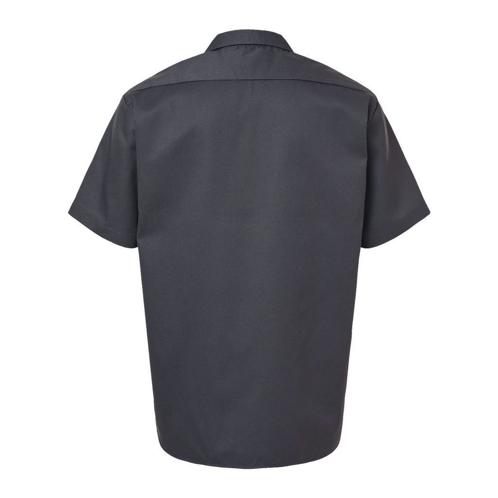 Dickies Men's Short Sleeve Work Shirt Embroidery - Charcoal - Back