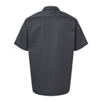 Dickies Men's Short Sleeve Work Shirt Embroidery - Charcoal - Back