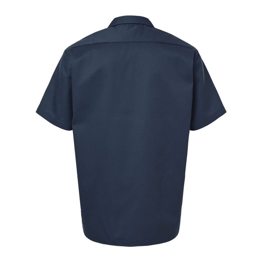 Dickies Men's Short Sleeve Work Shirt Embroidery - Dark Navy - Back