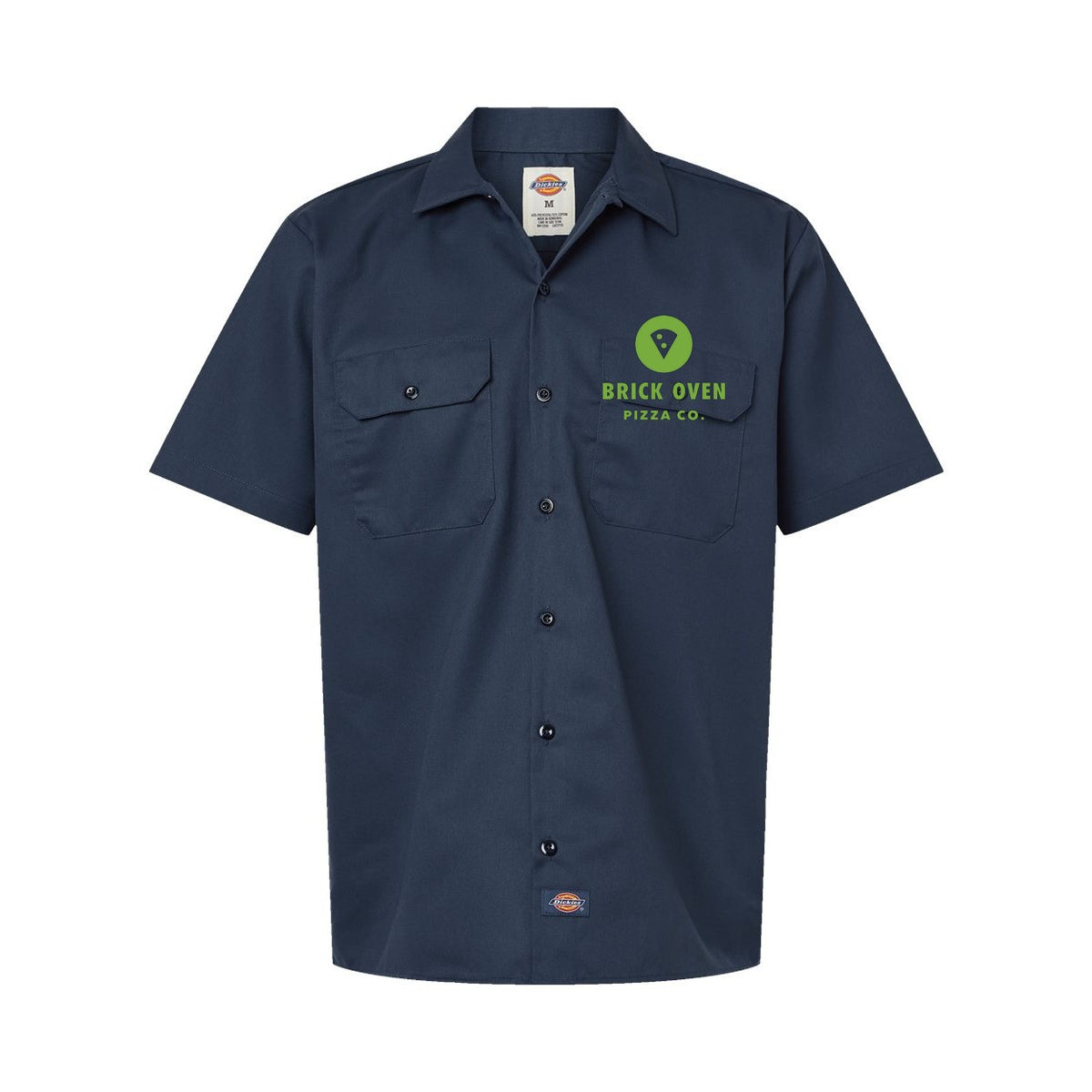Dickies Men's Short Sleeve Work Shirt Embroidery - Dark Navy - Front