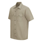 Dickies Men's Short Sleeve Work Shirt Embroidery - Desert Sand - Direct Side