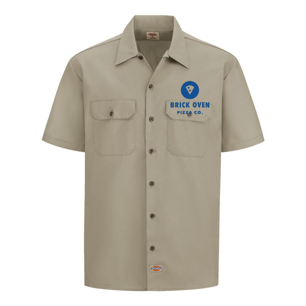 Dickies Men's Short Sleeve Work Shirt Embroidery - Desert Sand - Front