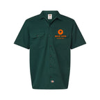 Dickies Men's Short Sleeve Work Shirt Embroidery - Hunter Green - Front
