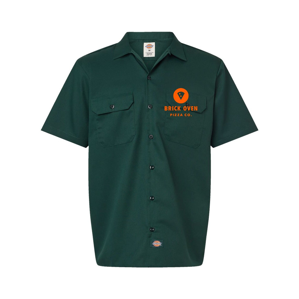 Dickies Men's Short Sleeve Work Shirt Embroidery - Hunter Green - Front