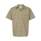 Dickies Men's Short Sleeve Work Shirt Embroidery - Khaki - Front