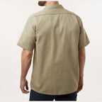 Dickies Men's Short Sleeve Work Shirt Embroidery - Khaki - On Model Back