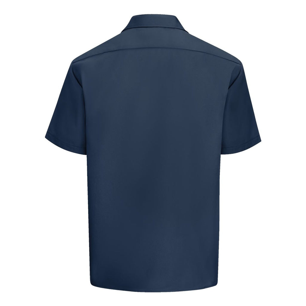 Dickies Men's Short Sleeve Work Shirt Embroidery - Navy - Back