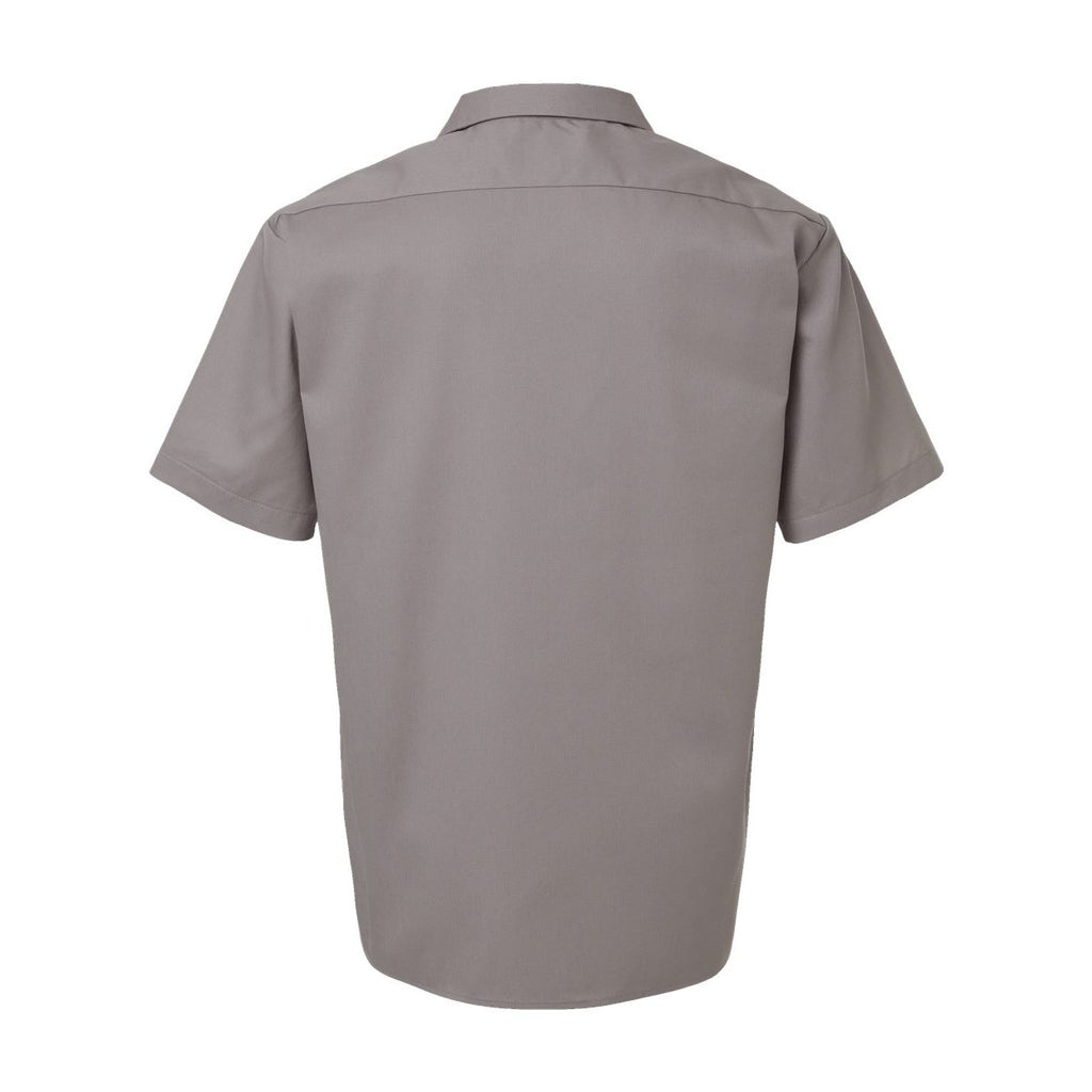 Dickies Men's Short Sleeve Work Shirt Embroidery - Silver Grey - Back