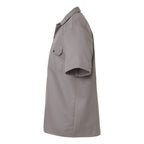 Dickies Men's Short Sleeve Work Shirt Embroidery - Silver Grey - Direct Side