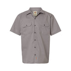 Dickies Men's Short Sleeve Work Shirt Embroidery - Silver Grey - Front