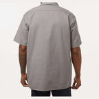 Dickies Men's Short Sleeve Work Shirt Embroidery - Silver Grey - On Model Back
