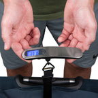 Digital Luggage Scale, Rechargeable - Silver with Black - Inuse
