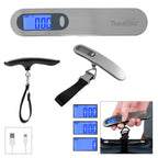 Digital Luggage Scale, Rechargeable - Silver with Black - Laser