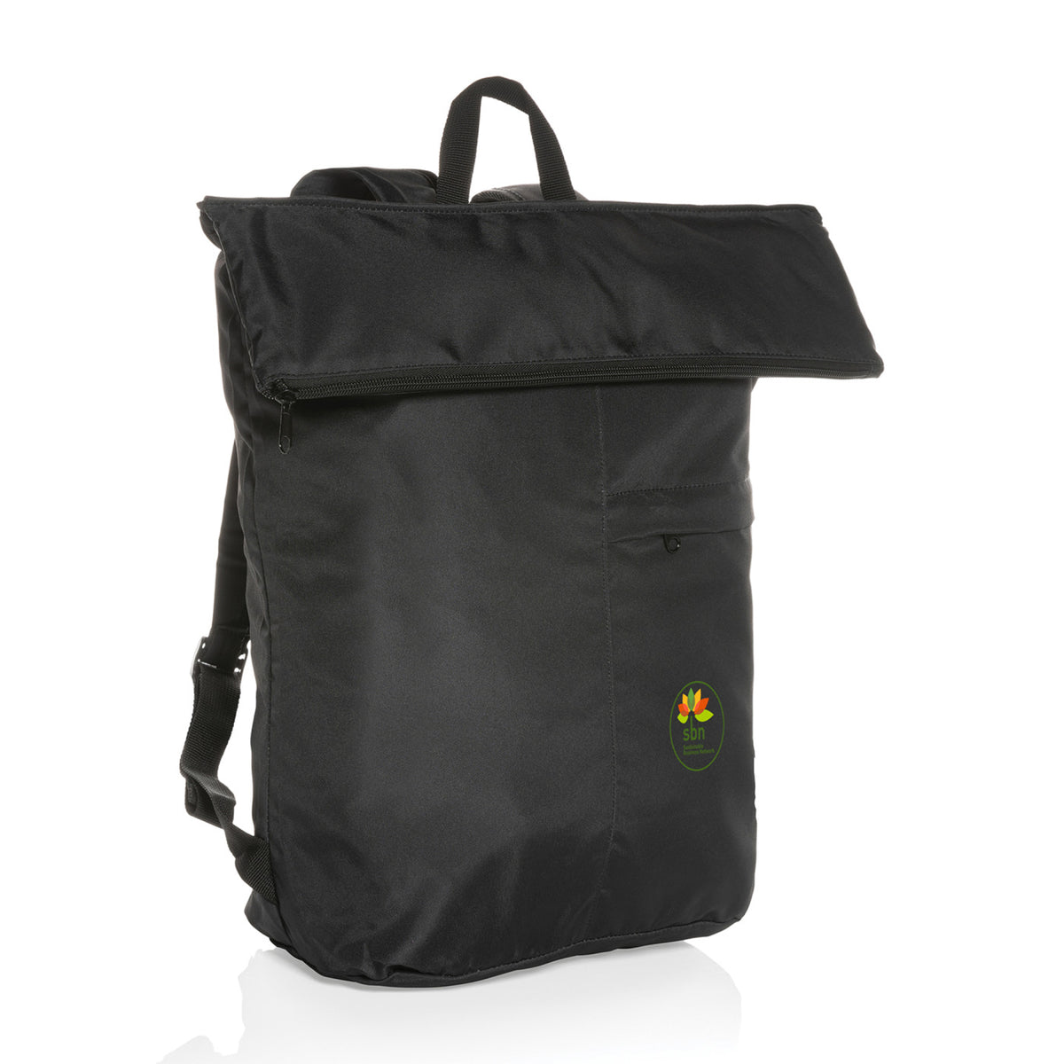 Dillon Packable Backpack in Recycled Polyester - Black - View 2